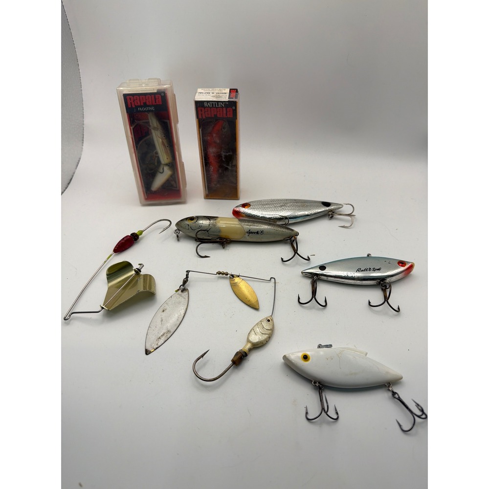 Vintage Fishing Lure Lot Rapala Heddon Zara Spook Cordell Rattl N Spot 8pc